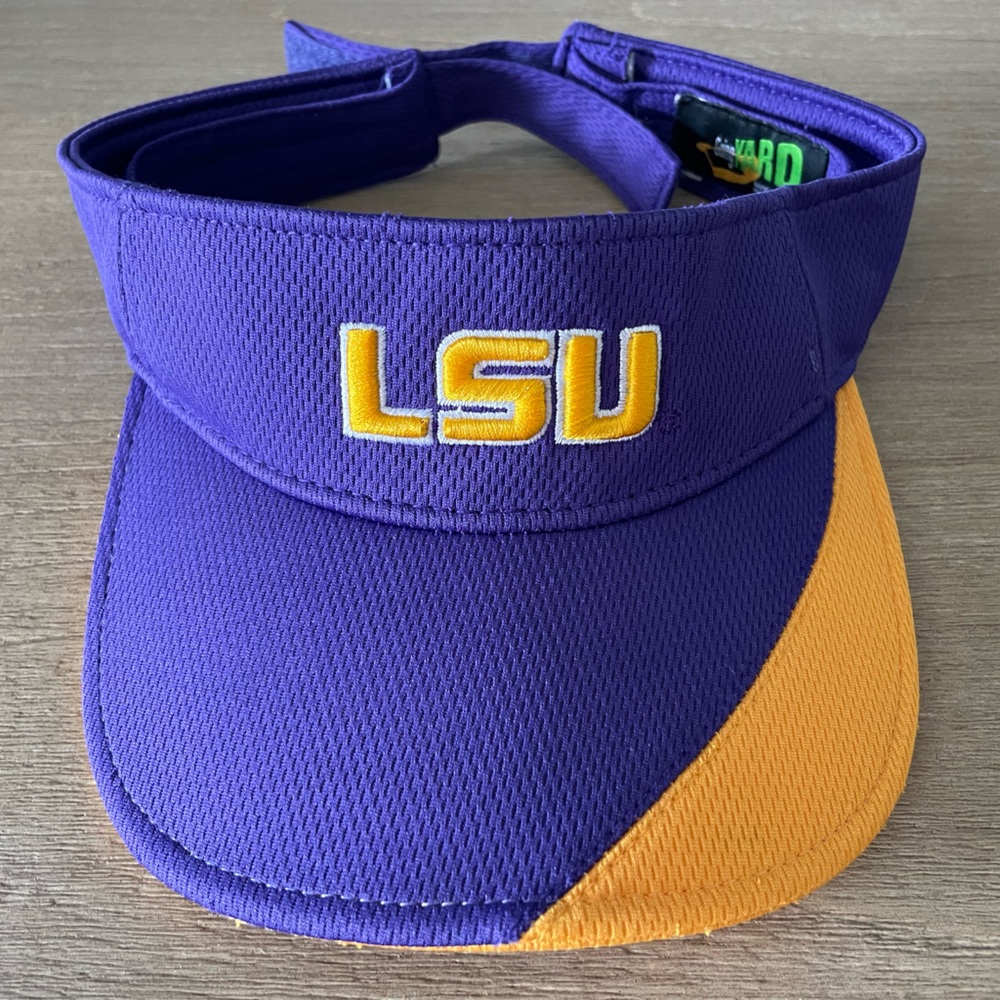 LSU sun visor, one size, adjustable Velcro strap